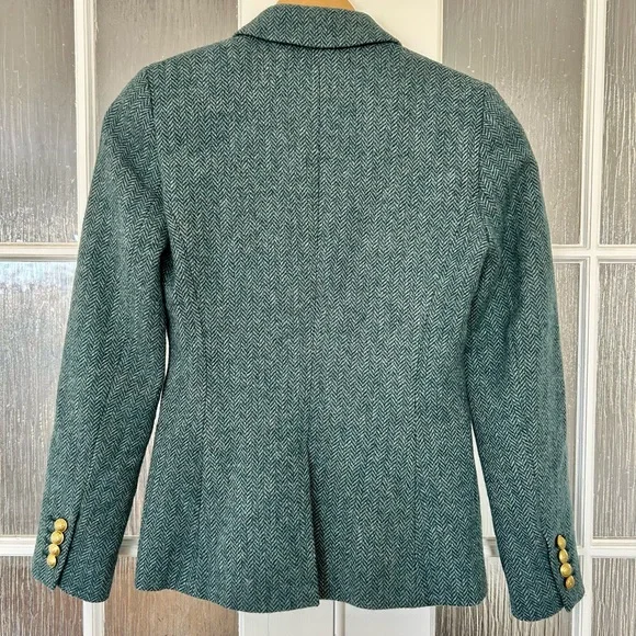 💚 J. Crew Teal Herringbone Blazer - Picture 7 of 11
